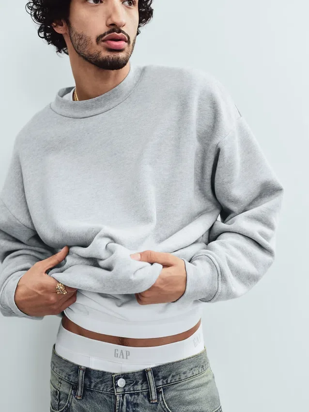 Ekstra tykk sweatshirt i fransk frotté