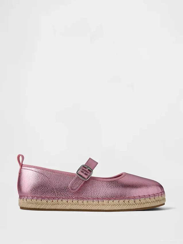 Espadriller for barn i metallisk utførelse