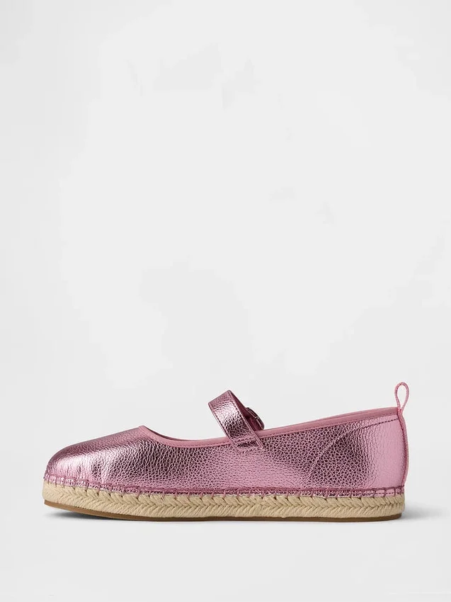 Espadriller for barn i metallisk utførelse
