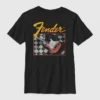 Fender-T-skjorte med rutemønster for barn