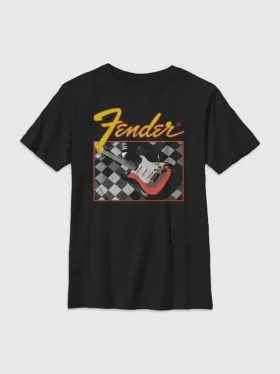 Fender-T-skjorte med rutemønster for barn