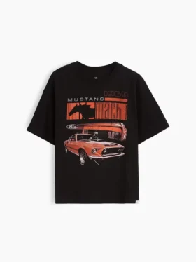 Formel 1-T-skjorte med grafikk i oversized-modell for barn