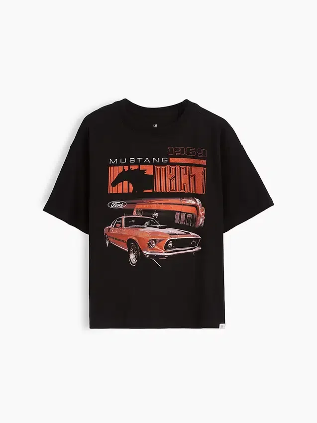 Formel 1-T-skjorte med grafikk i oversized-modell for barn