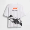 Formel 1-T-skjorte med grafikk i oversized-modell for barn