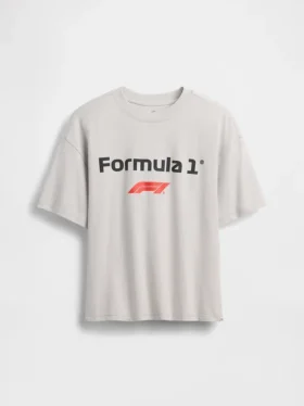 Formel 1-T-skjorte med grafikk i oversized-modell for barn