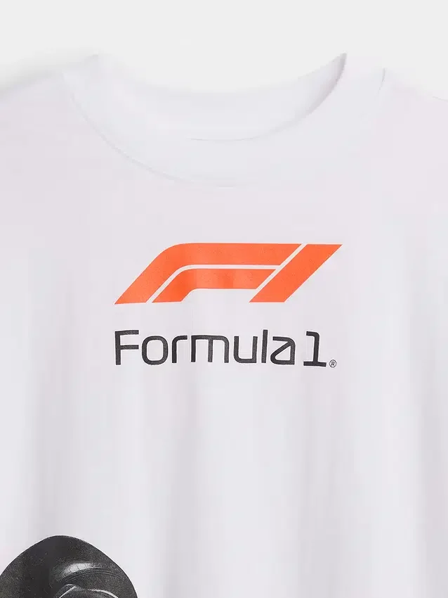 Formel 1-T-skjorte med grafikk i oversized-modell for barn