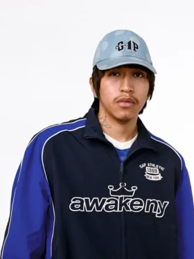 Gap × Awake Ny baseballcap i denim med prikkemønster