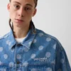 GAP × Awake NY Oversized prikkete ikon-jeansjakke