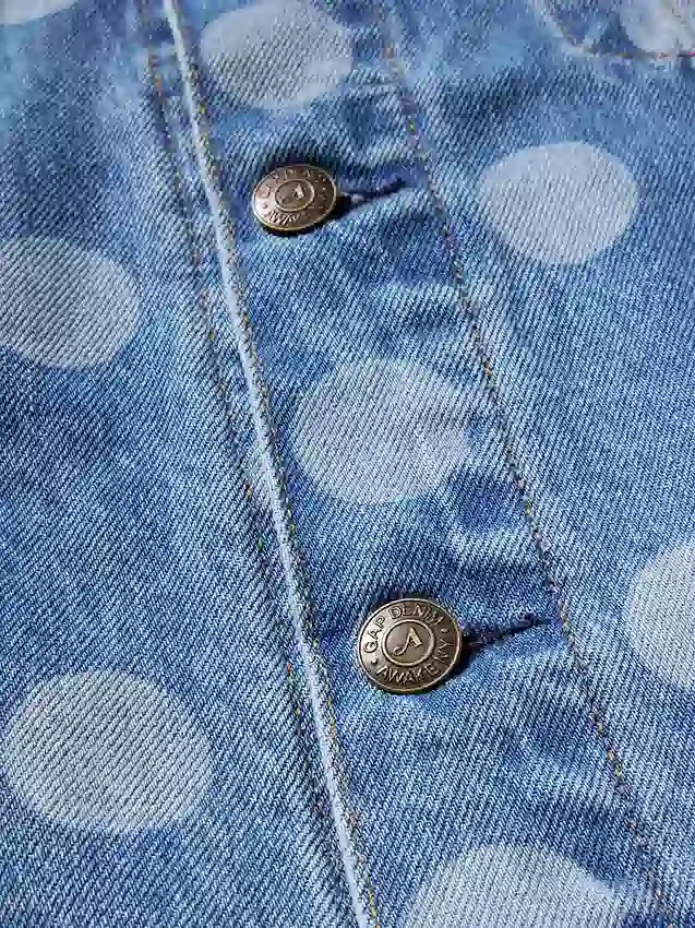 GAP × Awake NY Oversized prikkete ikon-jeansjakke