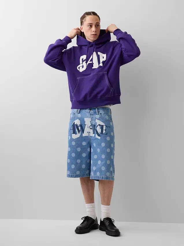GAP × Awake Ny tykk, oversized hettegenser med logo