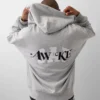 GAP × Awake NY tykk, oversized hettegenser med logo og glidelås