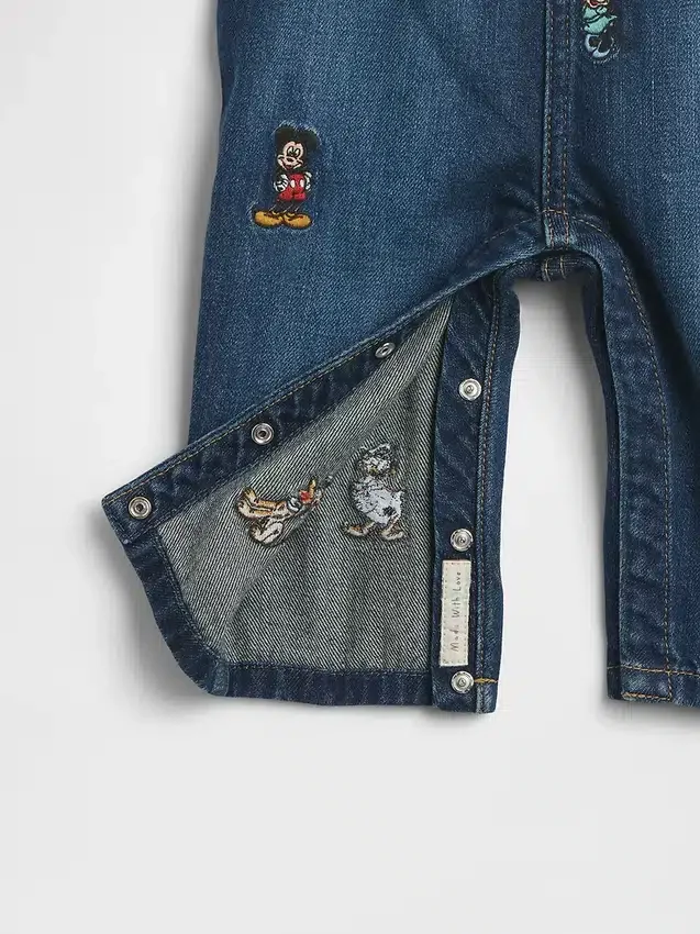 GAP × Disney Baby denim-overalls