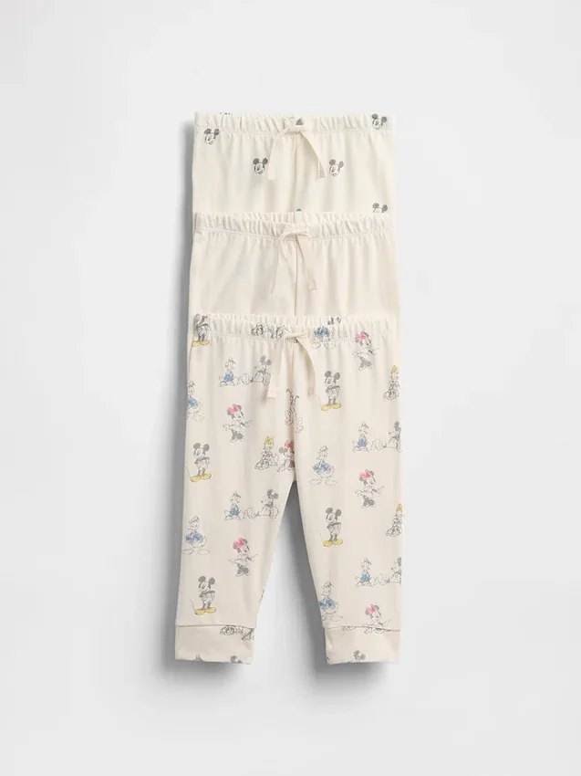 GAP × Disney Baby økologiske bomuldsbukser med elastisk linning (3-pakning)
