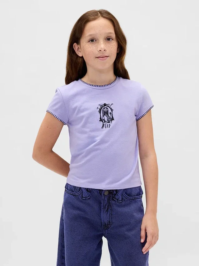 Gap × Disney Tim Burtons «The Nightmare Before Christmas» – grafisk T-skjorte for barn i krympet passform