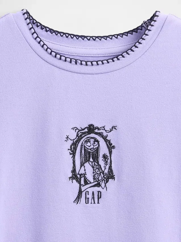 Gap × Disney Tim Burtons «The Nightmare Before Christmas» – grafisk T-skjorte for barn i krympet passform