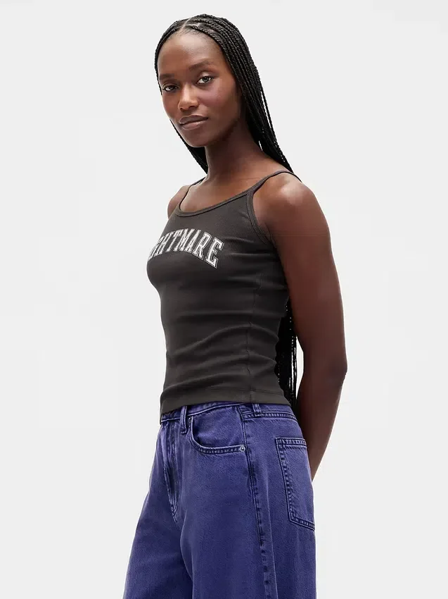 Gap × Disney Tim Burtons «The Nightmare Before Christmas»-minitanktop med ribbestrikk