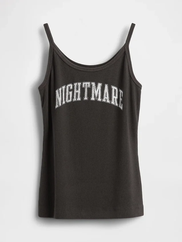Gap × Disney Tim Burtons «The Nightmare Before Christmas»-minitanktop med ribbestrikk