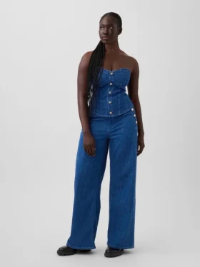 GAP × Hfr High Rise Pintuck Stride Wide-Leg Jeans fra Atelier Ndigo