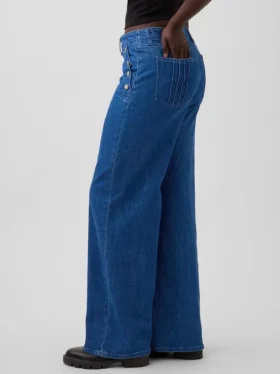 GAP × Hfr High Rise Pintuck Stride Wide-Leg Jeans fra Atelier Ndigo