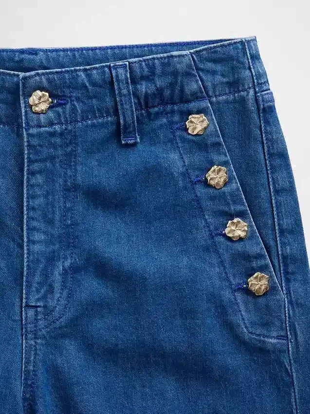 GAP × Hfr High Rise Pintuck Stride Wide-Leg Jeans fra Atelier Ndigo