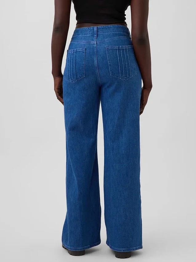 GAP × Hfr High Rise Pintuck Stride Wide-Leg Jeans fra Atelier Ndigo