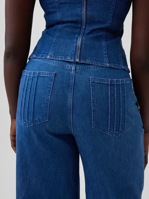 GAP × Hfr High Rise Pintuck Stride Wide-Leg Jeans fra Atelier Ndigo