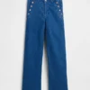 GAP × Hfr High Rise Pintuck Stride Wide-Leg Jeans fra Atelier Ndigo