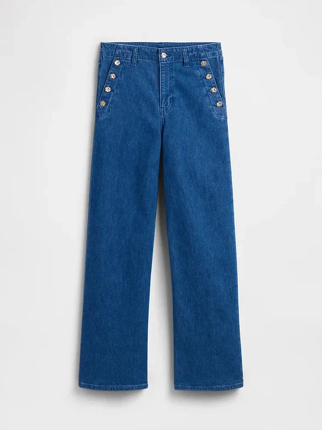 GAP × Hfr High Rise Pintuck Stride Wide-Leg Jeans fra Atelier Ndigo