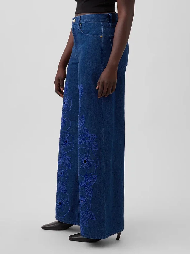 Gap × Hfr lavt sittende, ekstra baggy Jeans med blomstermønster fra Atelier Ndigo