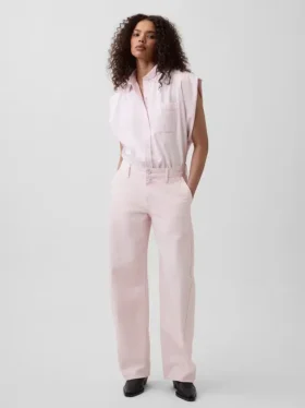 Gap × Hfr rosa baggy Barrel-Jeans med lav midje fra Nicole Benefield Portfolio