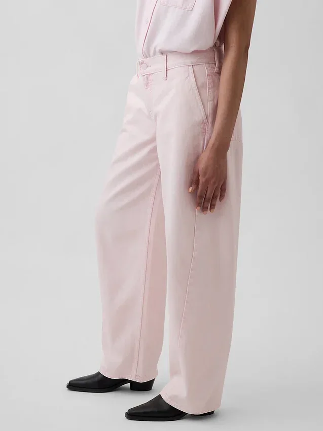 Gap × Hfr rosa baggy Barrel-Jeans med lav midje fra Nicole Benefield Portfolio