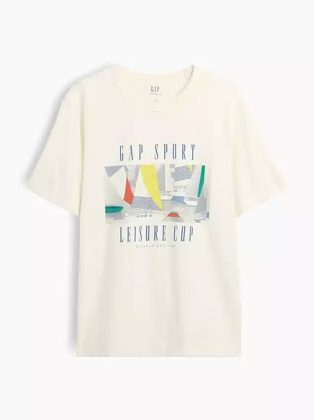Gap Sport T-skjorte med grafisk trykk i tykk bomullsjersey