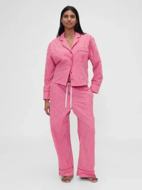 Gap × Summer Fridays Avslappede poplin-bukser med striper