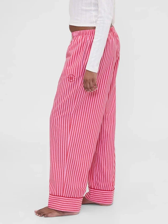 Gap × Summer Fridays Avslappede poplin-bukser med striper