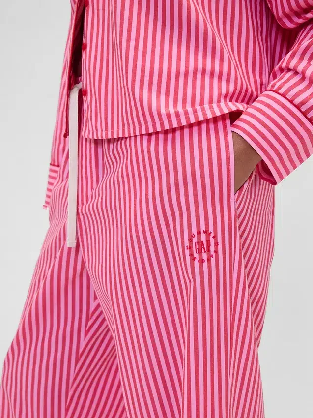 Gap × Summer Fridays Avslappede poplin-bukser med striper