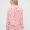 GAP × Summer Fridays avslappet pyjamaskjorte i flanell med hjerter