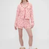 GAP × Summer Fridays avslappet pyjamaskjorte i flanell med hjerter