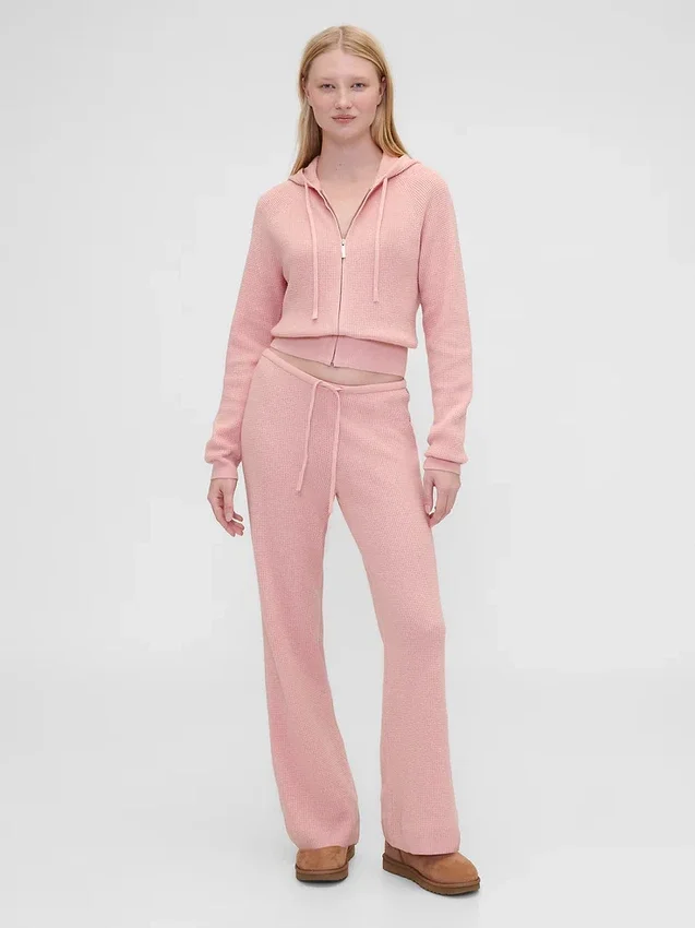 GAP × Summer Fridays CashSoft vaffelstrikket kort hettegenser