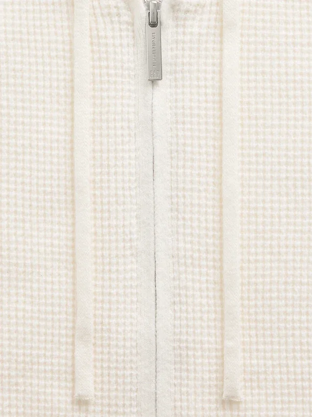 GAP × Summer Fridays CashSoft vaffelstrikket kort hettegenser