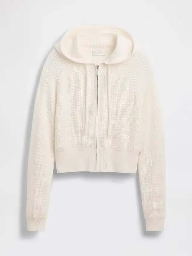 GAP × Summer Fridays CashSoft vaffelstrikket kort hettegenser