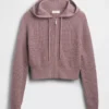 GAP × Summer Fridays CashSoft vaffelstrikket kort hettegenser