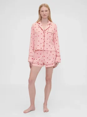 Gap × Summer Fridays Flannel Hearts Pj Shorts