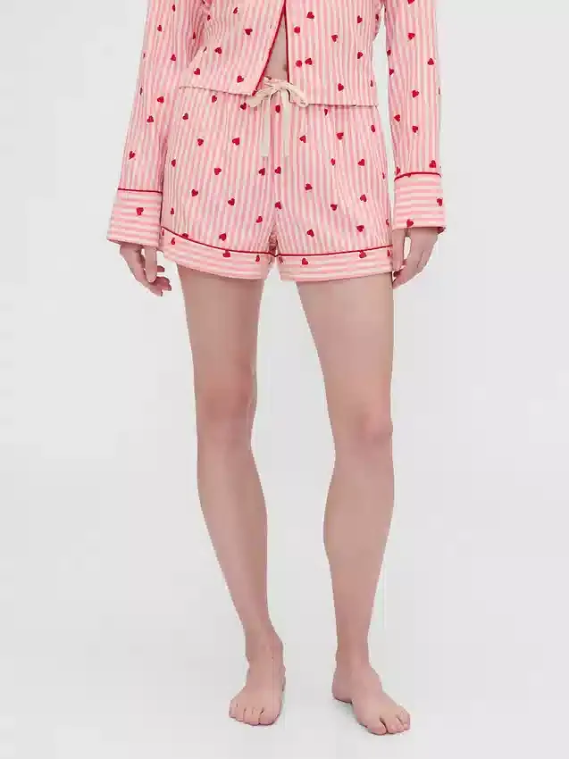 Gap × Summer Fridays Flannel Hearts Pj Shorts