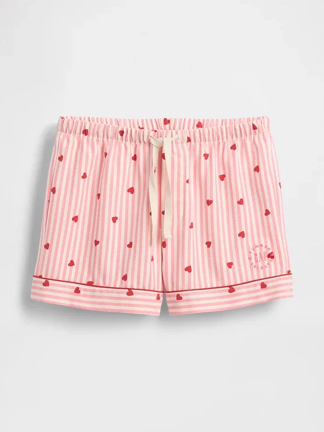 Gap × Summer Fridays Flannel Hearts Pj Shorts
