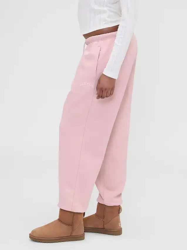 Gap × Summer Fridays Joggebukse i tykk fleece med logo og avslappet passform