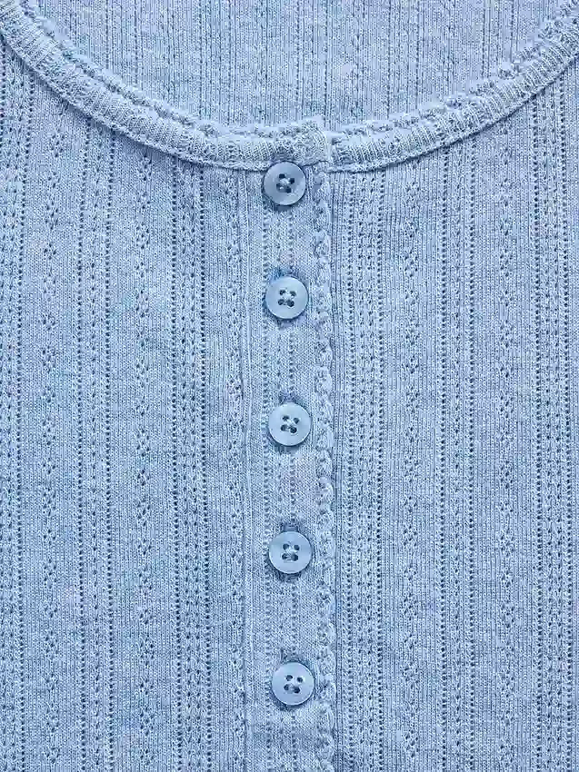 Gap × Summer Fridays Pointelle Henley-pyjamasoverdel