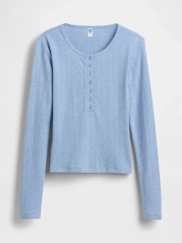 Gap × Summer Fridays Pointelle Henley-pyjamasoverdel