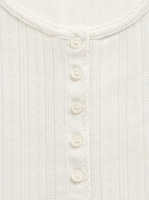 Gap × Summer Fridays Pointelle Henley-pyjamasoverdel