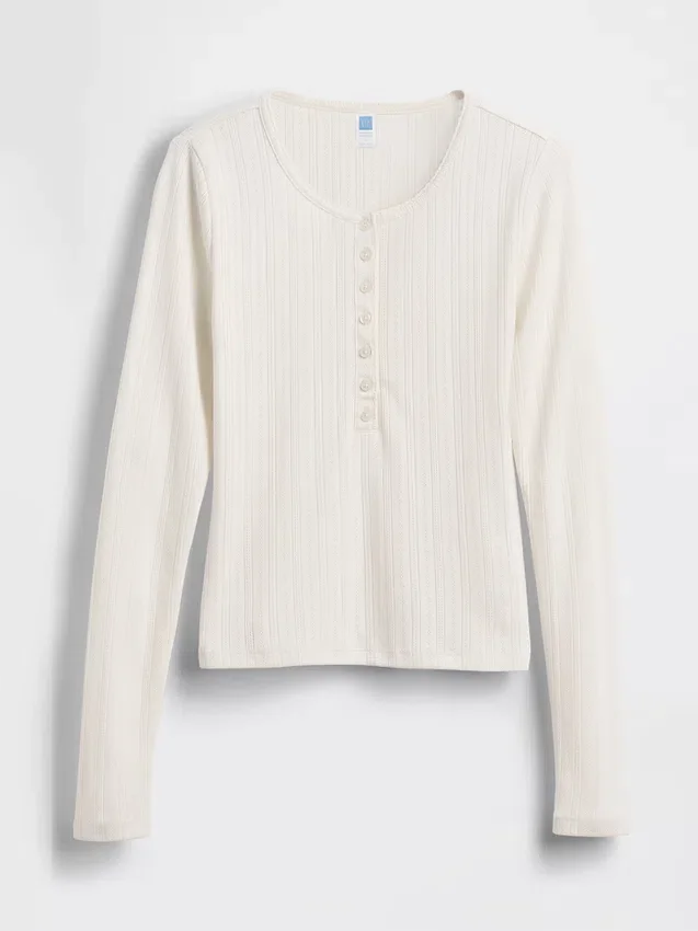 Gap × Summer Fridays Pointelle Henley-pyjamasoverdel