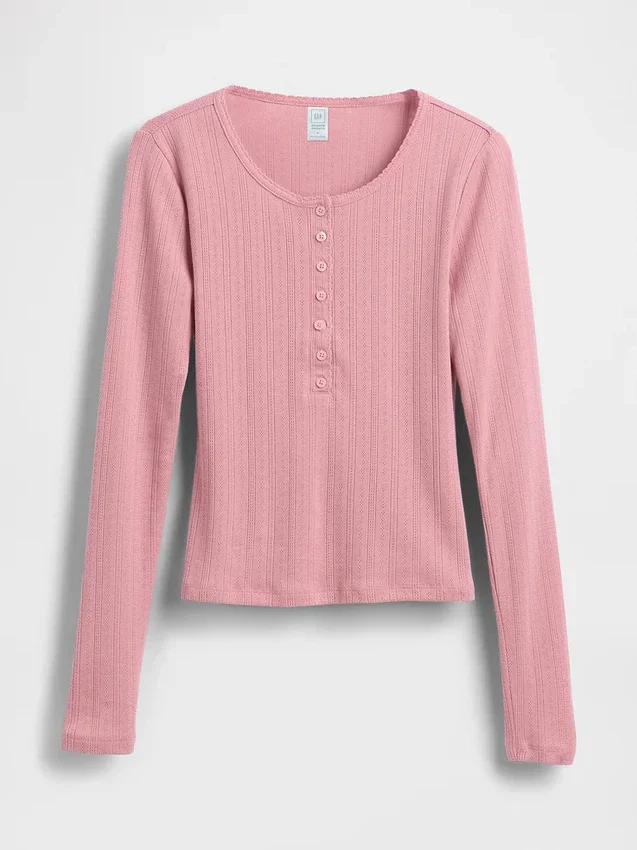 Gap × Summer Fridays Pointelle Henley-pyjamasoverdel